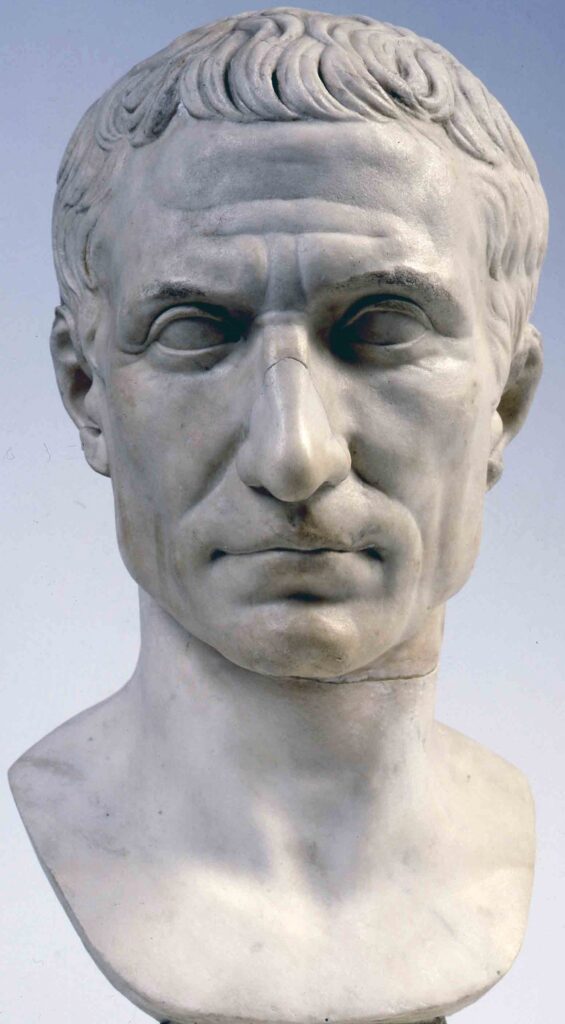 Busto de mármore da Roma Antiga exposto nos Museus do Vaticano - escultura clássica de retrato romano