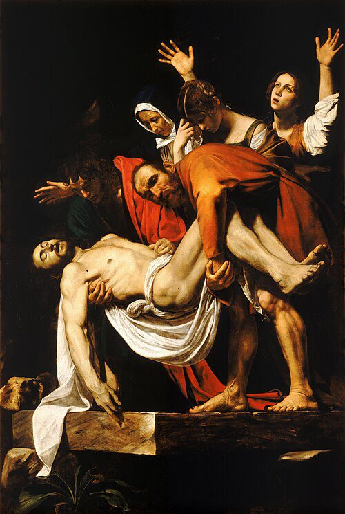 Pintura A Deposição de Cristo de Caravaggio, obra-prima barroca exposta na Pinacoteca dos Museus do Vaticano