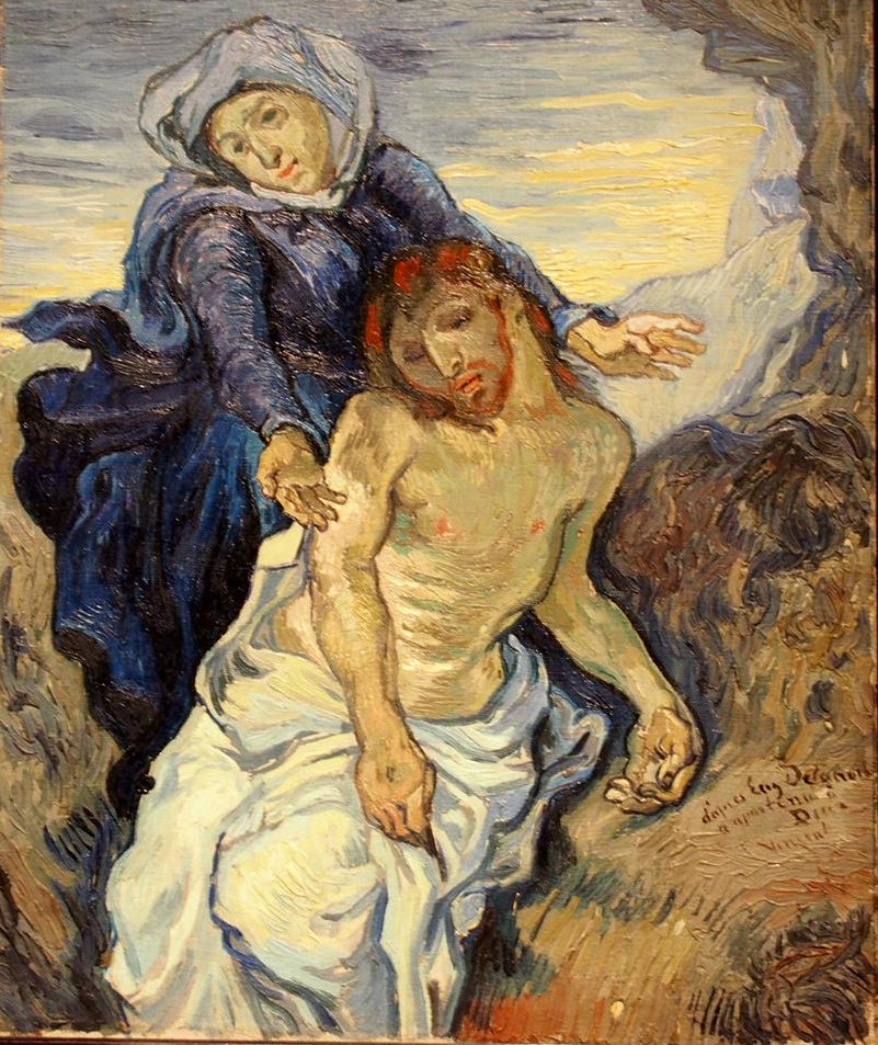 Pintura A Pietá de Vincent van Gogh (segundo Delacroix) exposta na Coleção de Arte Religiosa Moderna dos Museus do Vaticano