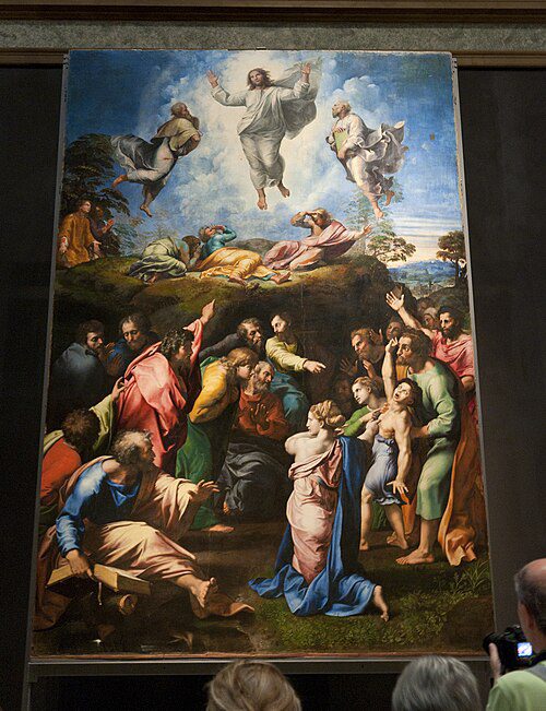 Pintura A Transfiguração de Rafael Sanzio, obra-prima renascentista exposta na Pinacoteca dos Museus do Vaticano